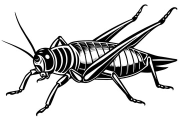 A realistic Cricket silhouette  vector art illustration