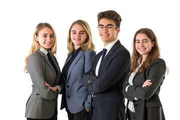 Young business crew smiling and confidence