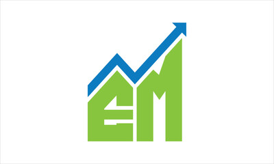EM financial logo design vector template.