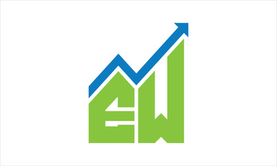EW financial logo design vector template.