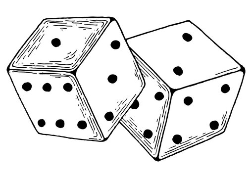 recommend clip art: Dice game engraving PNG illustration with transparent background