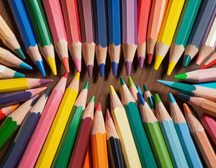 Fototapeta premium set of colored pencils, png file of isolated cutout object with shadow on transparent background
