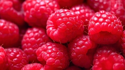 Raspberry background. Close up of raspberries. Selective focus.