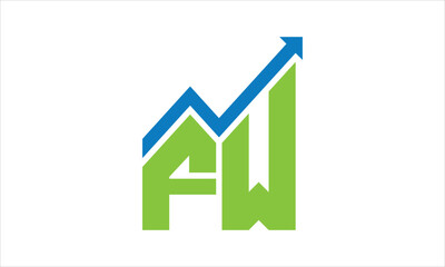 FW financial logo design vector template.