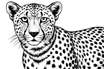 A realistic Cheetah silhouette  vector art illustration