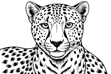 A realistic Cheetah silhouette  vector art illustration