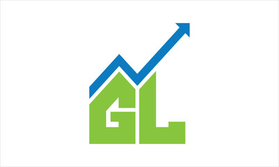 GL financial logo design vector template.
