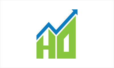 HO financial logo design vector template.