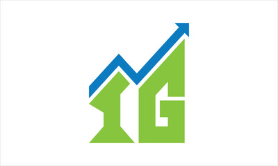 IG financial logo design vector template.