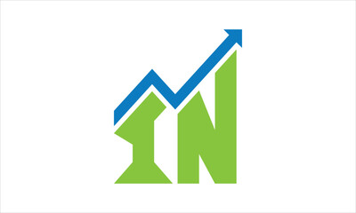 IN financial logo design vector template.