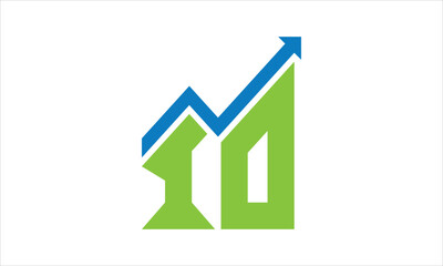 IO financial logo design vector template.