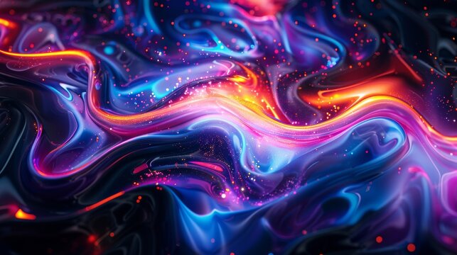 Mesmerizing abstract amoled 3d background. Abstract glowing fluid abstract.