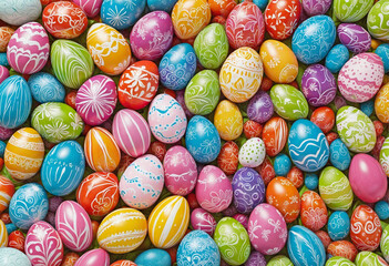 Fototapeta na wymiar Easter eggs as background, close-up