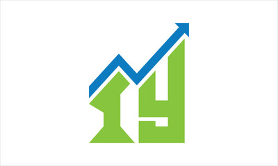 IY financial logo design vector template.