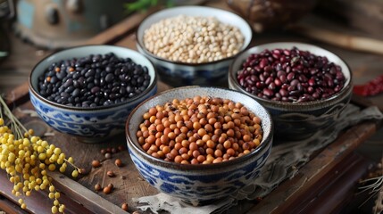 Baijiang Bean, natural oil, beans, fiber food - obrazy, fototapety, plakaty