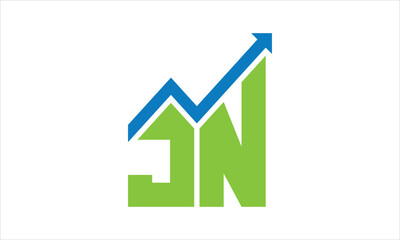 JN financial logo design vector template.