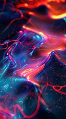 Mesmerizing abstract amoled 3d background. Abstract glowing fluid abstract.