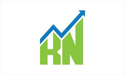 KN financial logo design vector template.