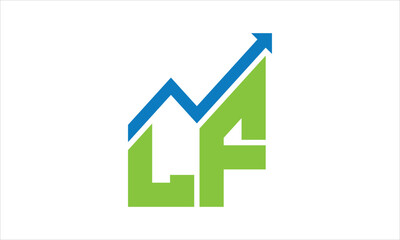 LF financial logo design vector template.