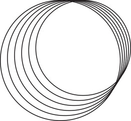 Circle blending line modern shapes, graphics of sound waves