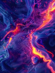 Obraz premium Mesmerizing abstract amoled 3d background. Abstract neon color wave background color rhythm background.