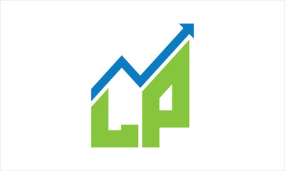 LP financial logo design vector template.