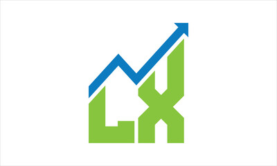 LX financial logo design vector template.
