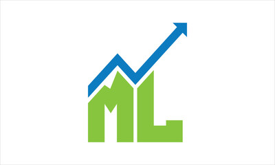 ML financial logo design vector template.