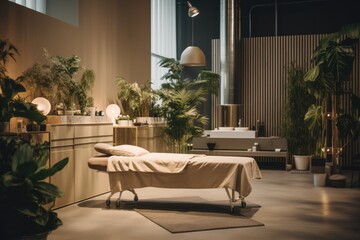 Empty modern massage salon interior