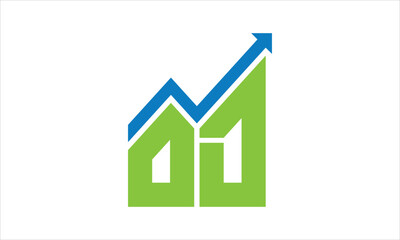 OD financial logo design vector template.