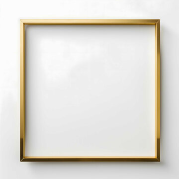 thin square frame of gold no white transparent background