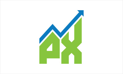 PX financial logo design vector template.