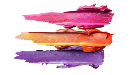 multicolor nude lipstick glossy texture, texture stroke isolated on white background. Cosmetic product swatch.