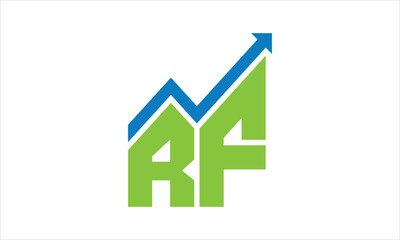 RF financial logo design vector template.