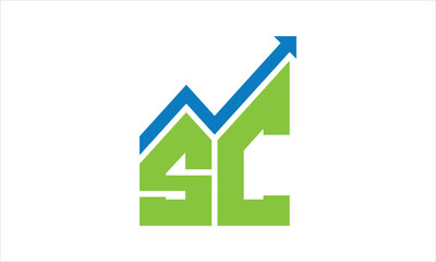 SC financial logo design vector template.