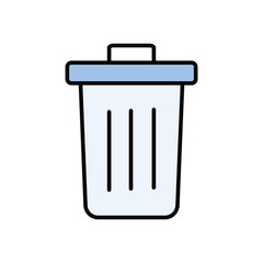 trash icon vector template design flat and simple