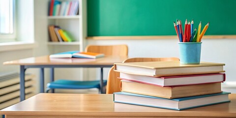 Education Concept with Books on Desk