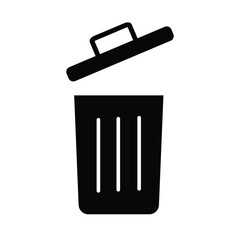 trash icon vector template design flat and simple