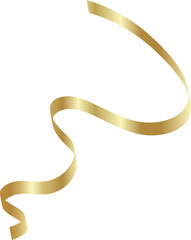Gold ribbons. Christmas and new year holiday decoration