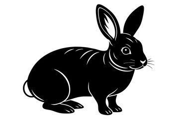 mini rex rabbit silhouette vector illustration
