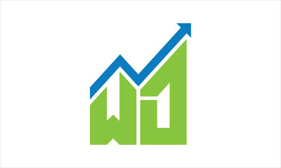WD financial logo design vector template.