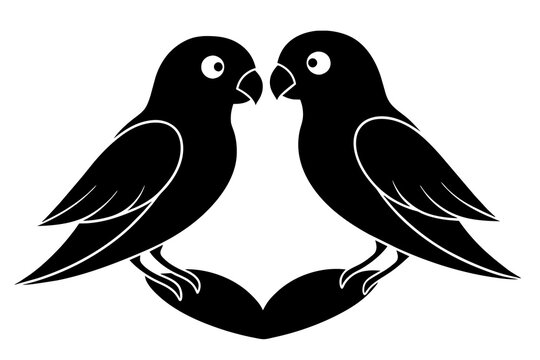 recommend clip art: lovebird silhouette vector illustration