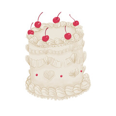 vintage cake with cherry