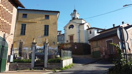 Fototapeta na wymiar The church of Volpeglino, Alessandria, Piedmont, Italy