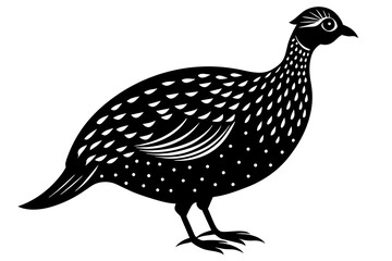 guinea fowl silhouette vector illustration