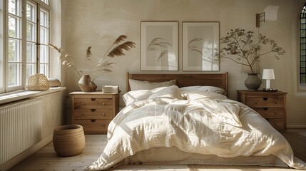 Cozy Bedroom with Natural Light and Neutral Tones