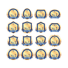 青と金の受賞権威ランキングバッジアイコン