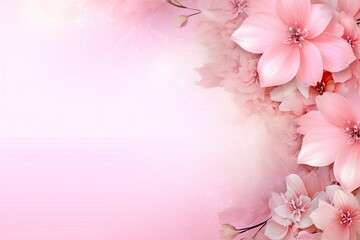 Soft pink floral background with copy space, spring concept