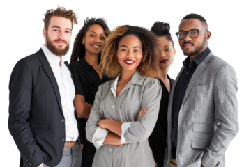 Young business crew smiling and confidence