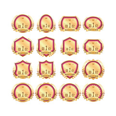 桃と金の受賞権威ランキングバッジアイコン